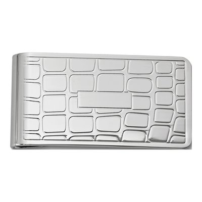 Men's Silver-Tone Croco Pattern Money Clip