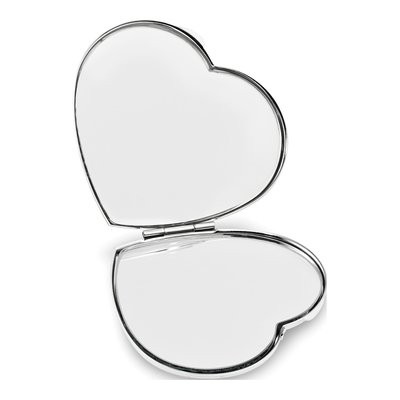 Silver-Tone Heart Compact Mirror – view 2