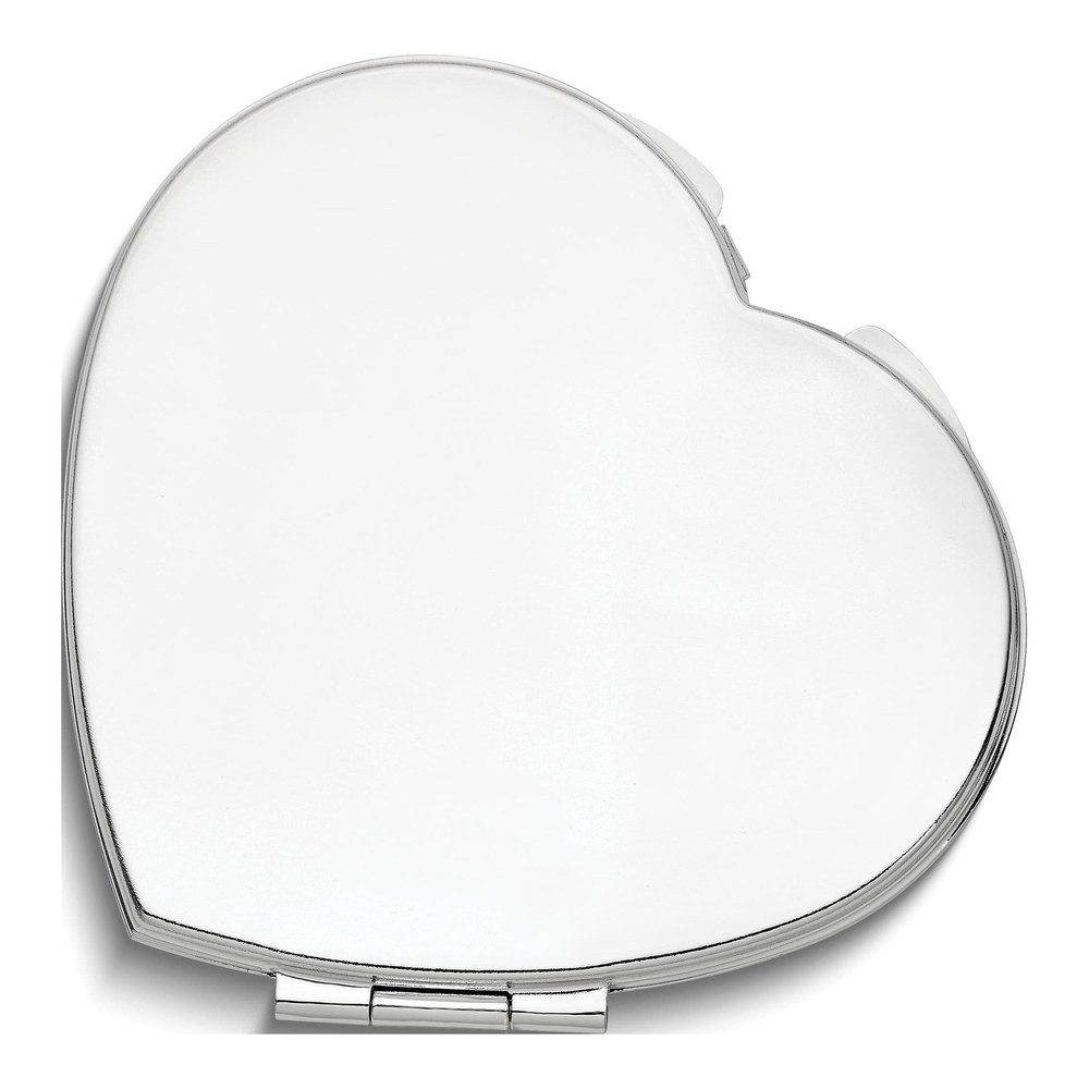 Silver-Tone Heart Compact Mirror
