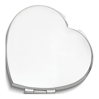 Silver-Tone Heart Compact Mirror