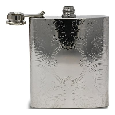 Engravable 8oz Silver-Tone Flask – view 4