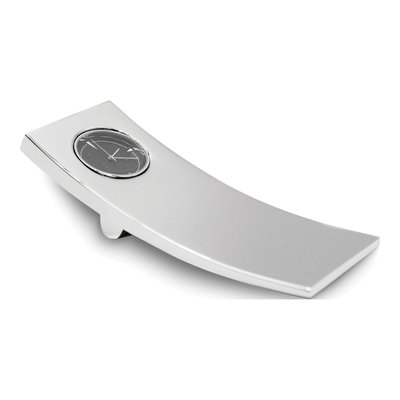 Silver-Tone Curved Rectangle Desk Clock, Engravable