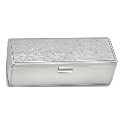 Silver-Tone Swirl Lipstick Case with Mirror