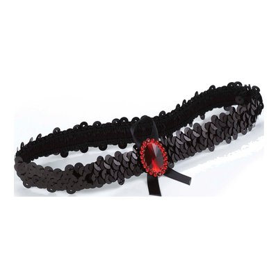 Black & Red Sequin Garter