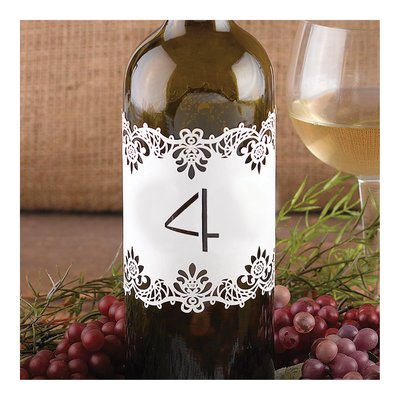 Laser-Cut White Table Number Wraps 11-20