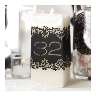 Laser-Cut Black Table Number Wraps 31-40