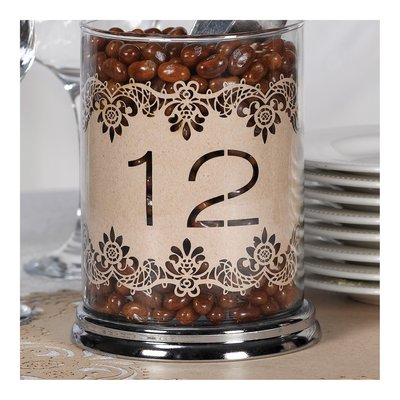 Laser-Cut Kraft Table Number Wraps 11-20