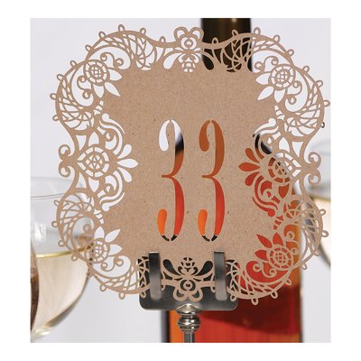 Laser-Cut Kraft Table Number Cards 31-40