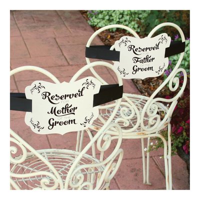 Ivory Shimmer Parents of Groom Chair Dcor Set