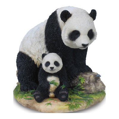 Panda & Cub Polyresin Figurine