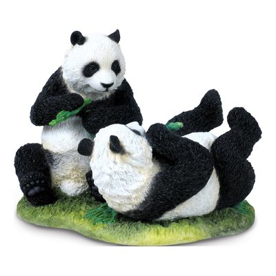 Pandas Playing Sculpture Figurine