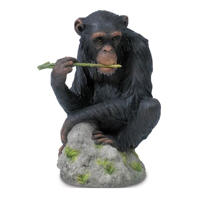 Chimpanzee Chewing Branch Figurine