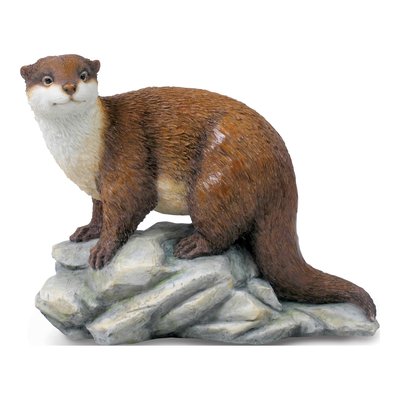Otter Sculpture Figurine - Brown Polyresin Gift