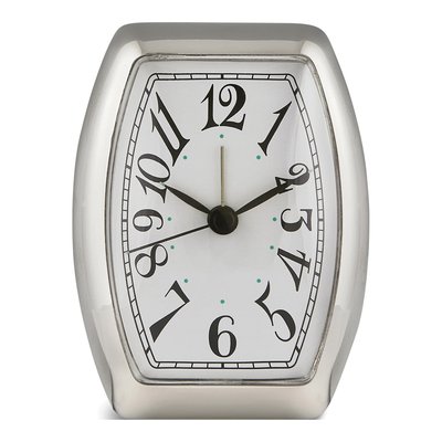 Silver-Plated Quartz Travel Alarm Clock