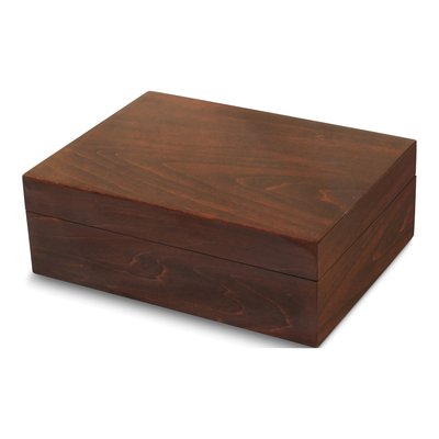 Walnut Finish Wooden Keepsake Jewelry Box