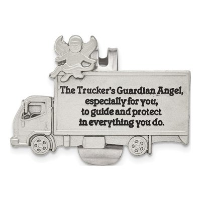 Truckers Guardian Angel Silver-Tone Visor Clip