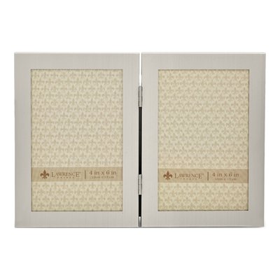 Silver-Tone Aluminum 4x6 Double Photo Frame, Engravable – view 2