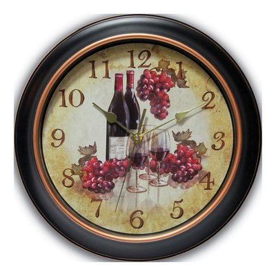 Valencia Wine & Grape Silent Wall Clock, 12 in