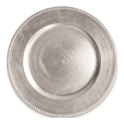 Silver Lacquered Melamine Round Charger