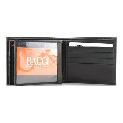 Men's Black Leather Bi-Fold Wallet, 20-Slot – view 3