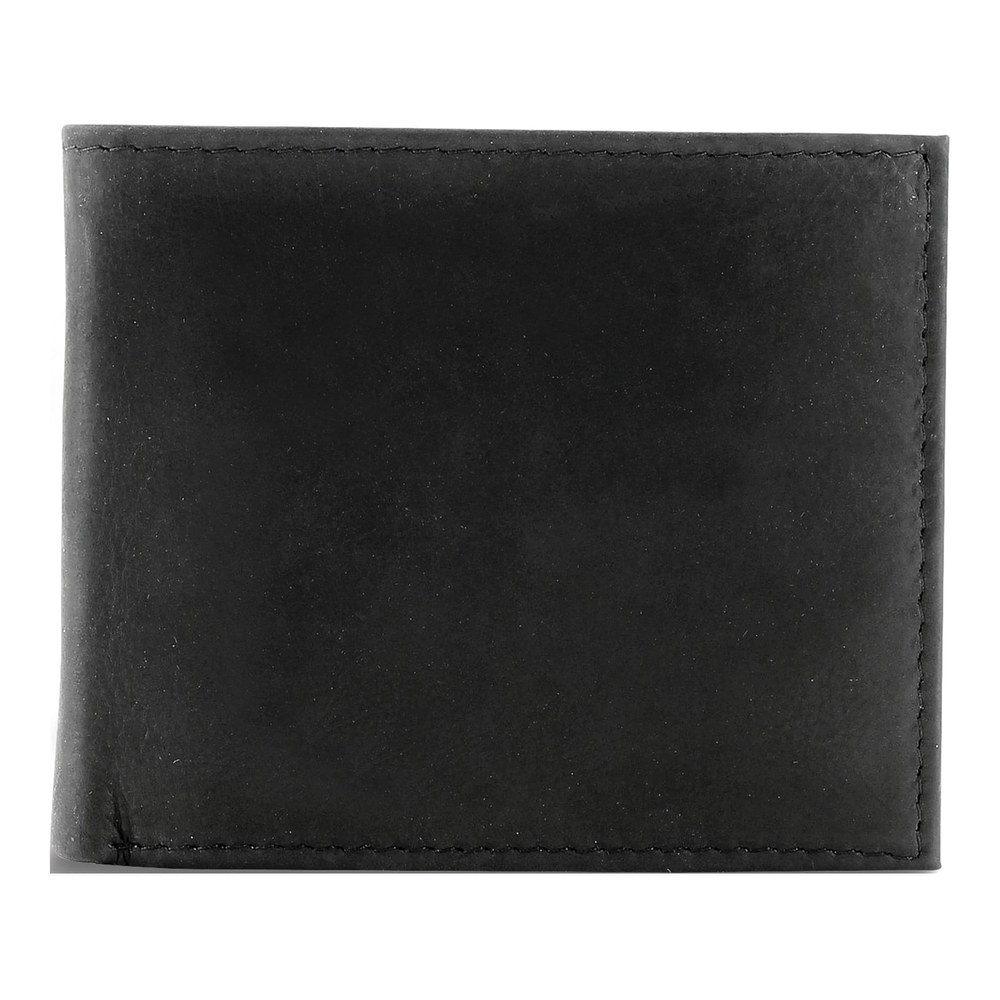 Men's Black Leather Bi-Fold Wallet, 20-Slot