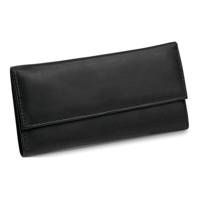 Black Leather Magnetic Jewelry Wallet
