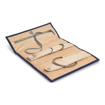 Blue Leather Magnetic Jewelry Travel Wallet – view 3