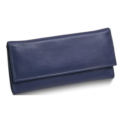 Blue Leather Magnetic Jewelry Travel Wallet