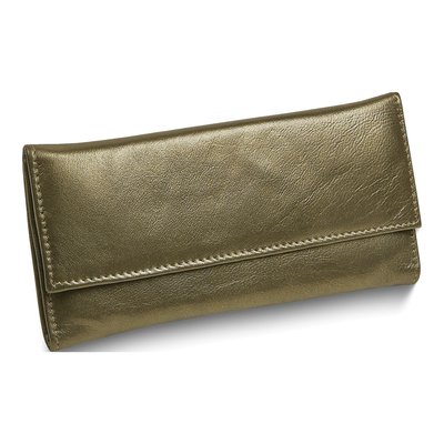 Pewter Leather Slim Jewelry Wallet