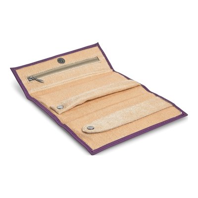 Purple Leather Magnetic Jewelry Travel Wallet – view 2