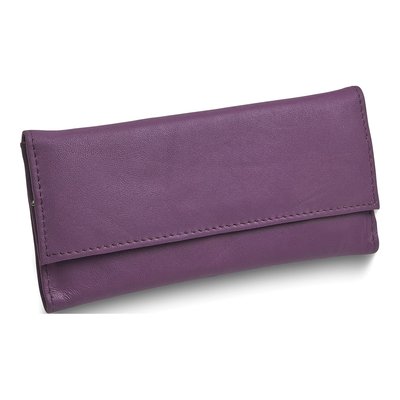 Purple Leather Magnetic Jewelry Travel Wallet