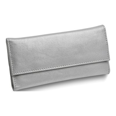 Silver Leather Magnetic Slim Jewelry Wallet