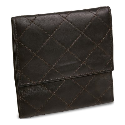 Black Leather Quilted Jewelry Folder w/ Magnetic Close