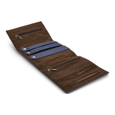 Blue Leather Quilted Jewelry Folder – view 2