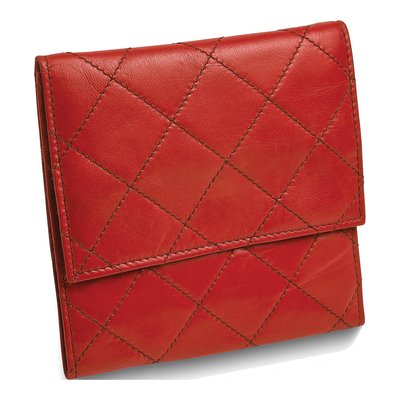 Red Leather Quilted Jewelry Folder