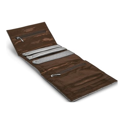 Silver Leather Satin-Lined Quilted Jewelry Folder – view 2