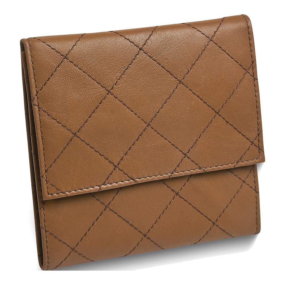 Tan Leather Quilted Jewelry Folder