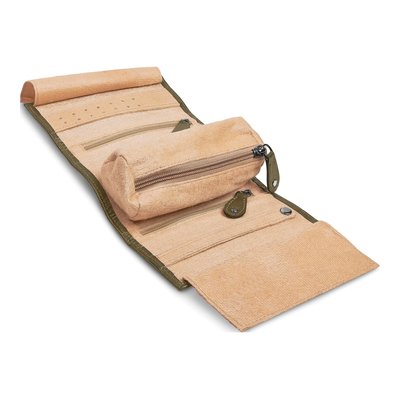 Pewter Leather Tie Jewelry Roll with Zip Pouch – view 2