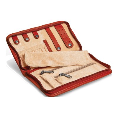 Red Leather Zip Around Jewelry Wallet – view 2