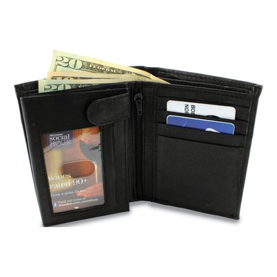 Men's Black Leather Bi-Fold 15-Slot Card Wallet – view 2