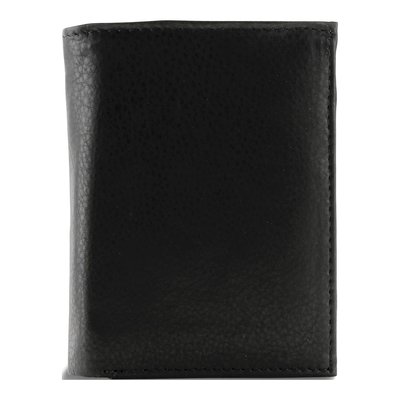 Men's Black Leather Bi-Fold 15-Slot Card Wallet