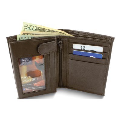 Men's Brown Leather 15-Slot Bi-Fold Wallet – view 2
