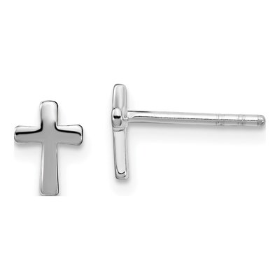 Sterling Silver Cross Stud Earrings