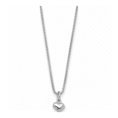 Sterling Silver Puffed Heart Pendant Necklace – view 2
