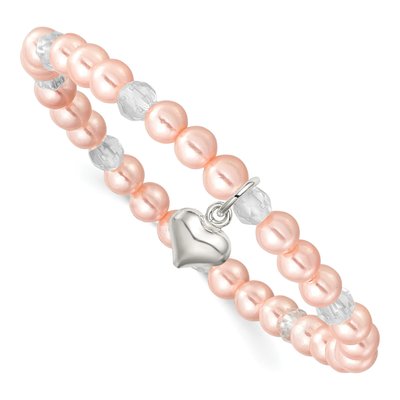 Sterling Silver Crystal Stretch Bracelet