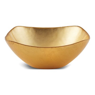 Medium Turkish Glass Bowl in Gold Tone