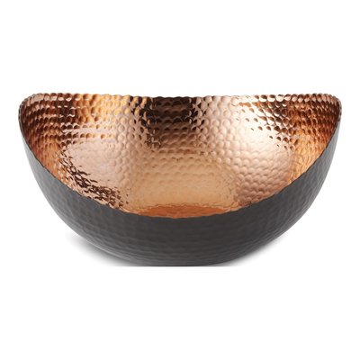 Large Hammered Eclipse Bowl, Black & Copper Tone – view 2