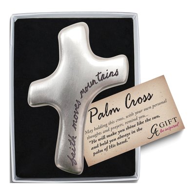 Silver-Tone Palm Cross Pendant