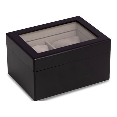 Wooden 2-Watch Case with Glass Lid – view 2