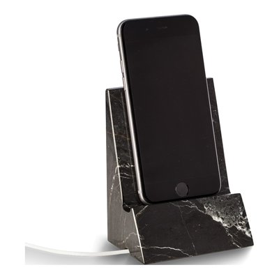Black Zebra Marble Phone/Tablet Charging Stand – view 2